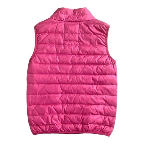 Hanna Andersson Girls Pink Down-feather Full Zip Up Vest Size 12 Pockets - Picture 5 of 8